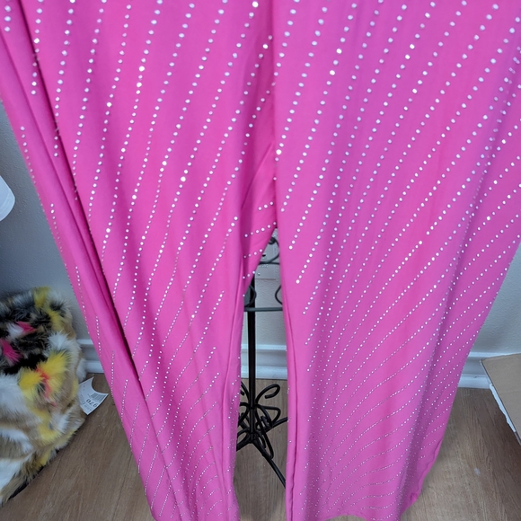 Pink Rhinestone Embellished Pants - Picture 2 of 2